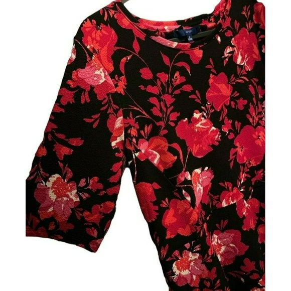 NWT APT. 9 Ladies Floral, Abstract, Bright Mid Sleeve Stretchy Dress SZ Large - Picture 6 of 9